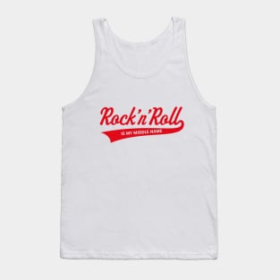 Rock 'n' Roll Is My Middle Name (Red) Tank Top